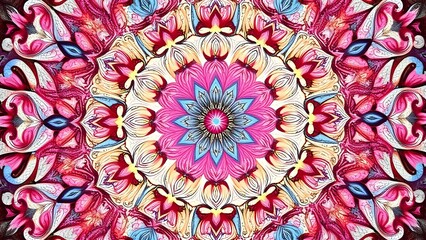 Vibrant Mandala Bloom - Serene Abstract Wallpaper