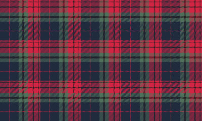 Plaid fabric pattern, navy, pink, green, black, seamless for textile, and for designing clothes, skirts, pants, or decorative fabric. Vector illustration.