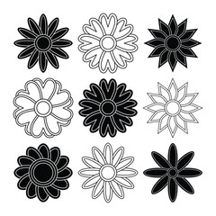 Set flower shape vector