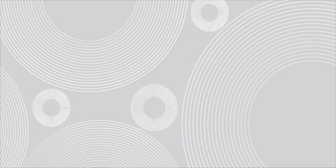 Fototapeta premium Abstract white glowing geometric lines on gray background. Modern shiny blue circle lines pattern. Futuristic technology art