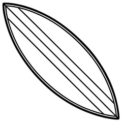 Stylish Surfboard Outline Vector