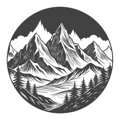 Scenic mountain ranges High Quality Editable Vector Design and illustration