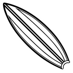 Stylish Surfboard Outline Vector