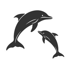 A silhouettes of dolphin High Quality Editable Vector Design and illustration
