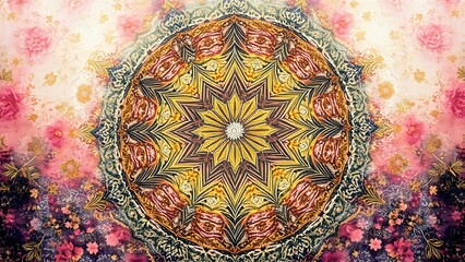 Fototapeta premium Vibrant Mandala Flower Art - Yellow Sunflower Design