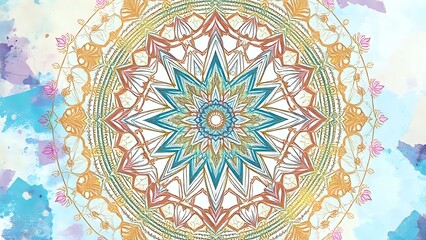 Vibrant Mandala Wallpaper with Sacred Geometry and Florals