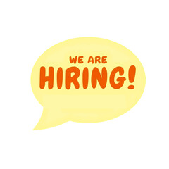 We Are Hiring yellow bubble