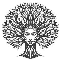 A stylized tree portraits High Quality Editable Vector Design and illustration