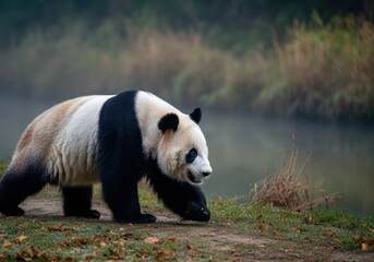 Obraz premium Adorable giant panda enjoying a peaceful moment&nbsp;at&nbsp;&nbsp;Park