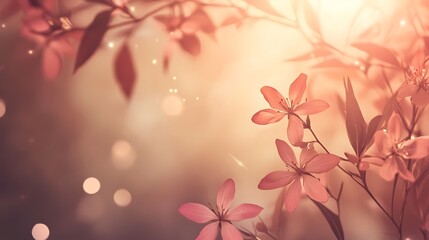 Delicate Pink Flowers Bloom Softly In Sunlight
