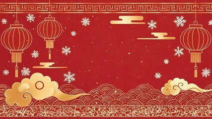 Background image of Chinese New Year festive lanterns