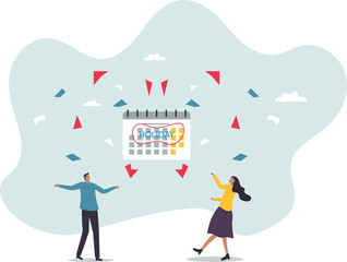 Company holiday for employee to take a break and recharge, employee appreciation day or long holiday happiness.business concept.flat character.