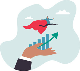 Growth or growing business success, increase sales or career improvement, earn more investment profit or earning,business concept.flat character.