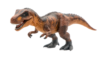 Realistic Tyrannosaurus Rex Dinosaur Toy Figure Isolated on White Background with Detailed Features Ideal for Educational Purposes and Creative Play Scenarios