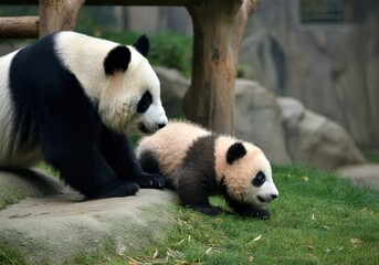 Obraz premium Adorable giant panda enjoying a peaceful moment&nbsp;at&nbsp;&nbsp;Park