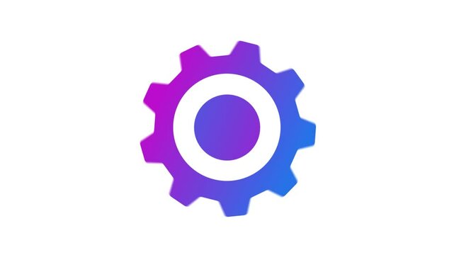 Cogwheel gear icon rotating animation video.Gears, animated, rotating gears, circle, wheel, loop animation, colorful flat 2d motion graphics icon for video content and web. Transparent background