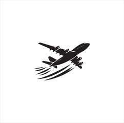 Black silhouette airplane vector