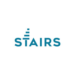 abstract typography flat logo stair