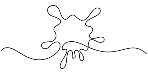 ink splash icon continuous one line drawing, Sea wave one continuous line. Drawing one line of sea wave, Concept of ink splatter, abstract art, paint drops, minimalist design element, ink splashes pro