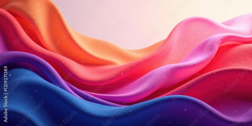 Leinwandbilder abstract colorful fabric draped in serene waves, a vibrant and textured background for design projec