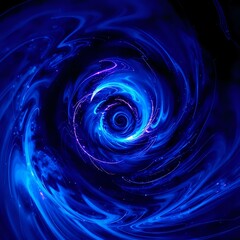 Cosmic Vortex Swirl - Vibrant Blue Spiral Galaxy Art