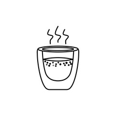 Espresso Shot Outline Icon: A small glass filled with espresso.
