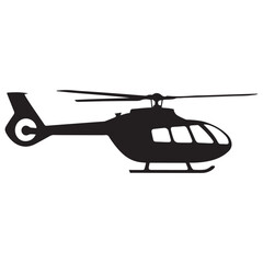 helicopter silhouette vector graphic, copter icon vector illustration