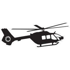 helicopter silhouette vector graphic, copter icon vector illustration