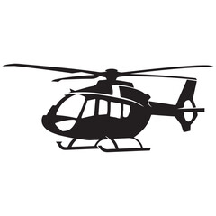 helicopter silhouette vector graphic, copter icon vector illustration