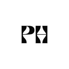 PH monogram logo design letter text name symbol monochrome logotype alphabet character simple logo