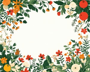 EcoFriendly Illustrated Garden Vegetables in Red Green Orange