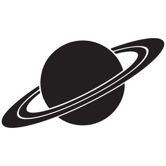 Planet Saturn with planetary ring vector, cosmos and planet silhouette © firoz