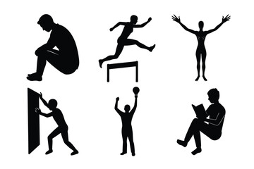 Male Figure in Silhouette Pose.