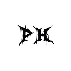 PH monogram logo design letter text name symbol monochrome logotype alphabet character simple logo