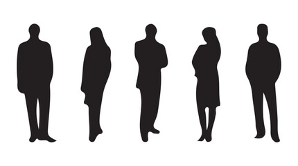 People Silhouettes Set Collection Of Various Adults. Highly Detailed People illustration EPS 10