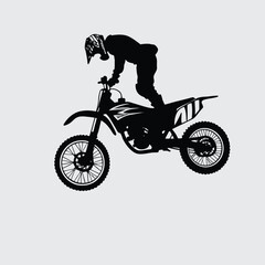 A motorcyclist performing a stunt  image silhouette vector art and illustration