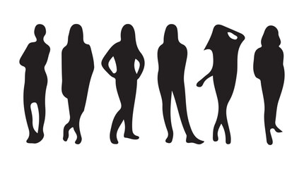 People Silhouettes set. Unrecognizable portraits of women and men. Businessman silhouette vector illustration EPS 10
