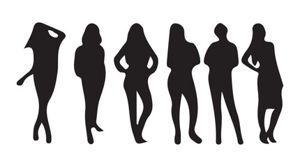 People Silhouettes set. Unrecognizable portraits of women and men. Businessman silhouette vector illustration EPS 10