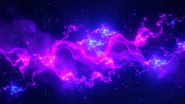 Cosmic Dreamscape: Vibrant Purple and Blue Nebula Galaxy Background