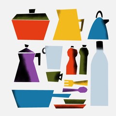 Kitchenware set, kitchen pots
