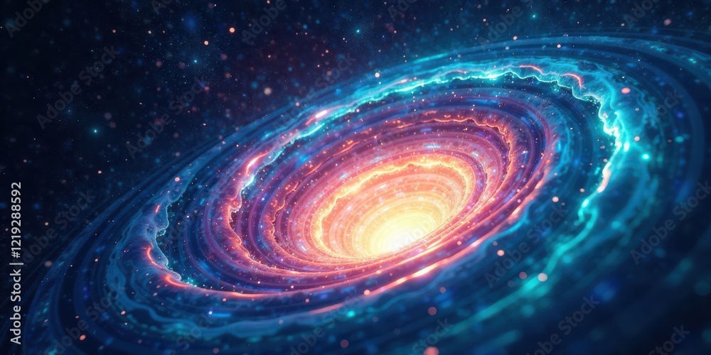 Aufkleber Cosmic Vortex A swirling nebula of vibrant hues and ethereal luminescence, a celestial dance of energy and light, captured in a mesmerizing display of cosmic wonder.