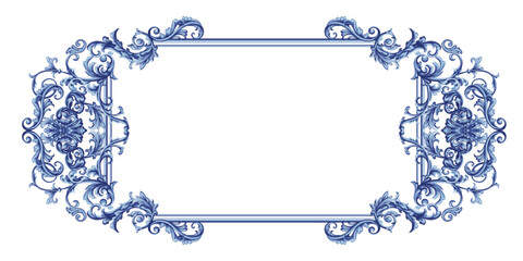 Decorative frame in Baroque style, intricate vector design	