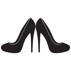 woman high heel icon, shoe high heel vector silhouette