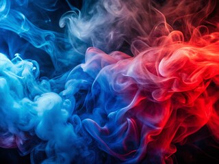 Fototapeta premium Red and Blue Smoke PNG: Abstract Food Photography Background