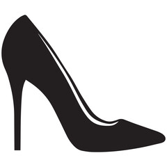 woman high heel icon, shoe high heel vector silhouette