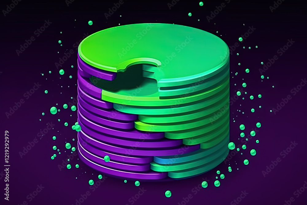 Poster 3D business graph with organized bars and information blocks. Abstract infographic element. Business growth and development to success concepts. Generated AI