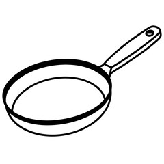 Clean and Simple Frying Pan Line Art