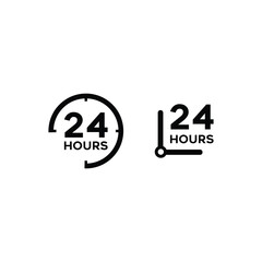 logo design icon abstract flat notification open 24 hours