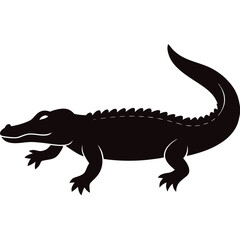alligator Silhouette on white background