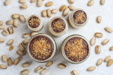 Trendy dessert dubai chocolate magnolia.